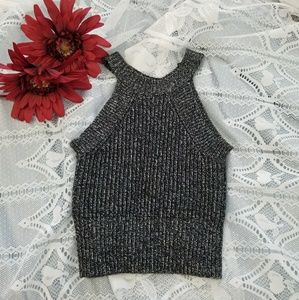 Grey/black crop top